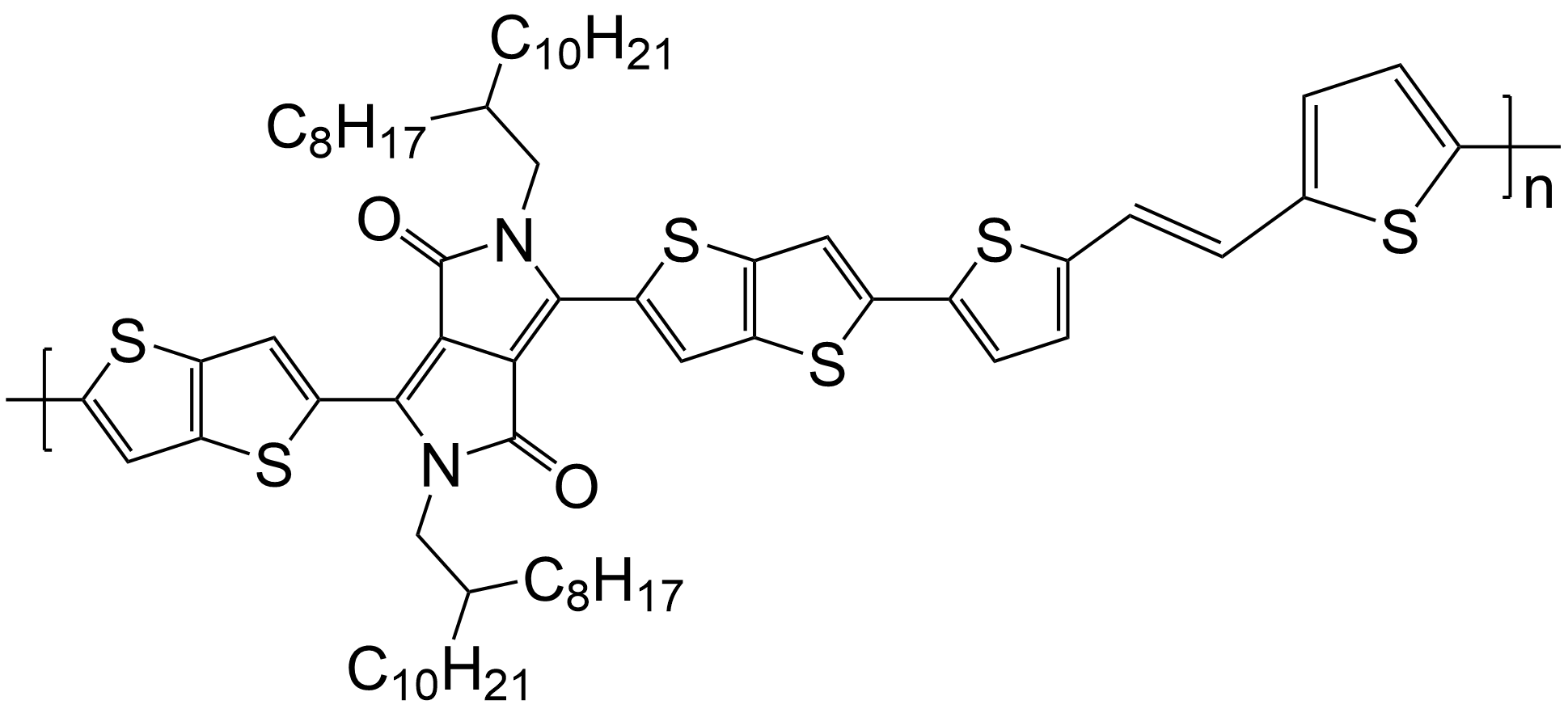 Poly[(E)-3-(5-methylthieno [3,2-b]thiophen-2-yl)-6-(5-(5- (5-methylthiophen-2-yl) vinyl)thiophen-2-yl)thieno [3,2-b]thiophen-2-yl)-2,5- bis(2-octyldodecyl)-2,5- dihydropyrrolo[3,4-c] pyrrole-1,4-dione]/